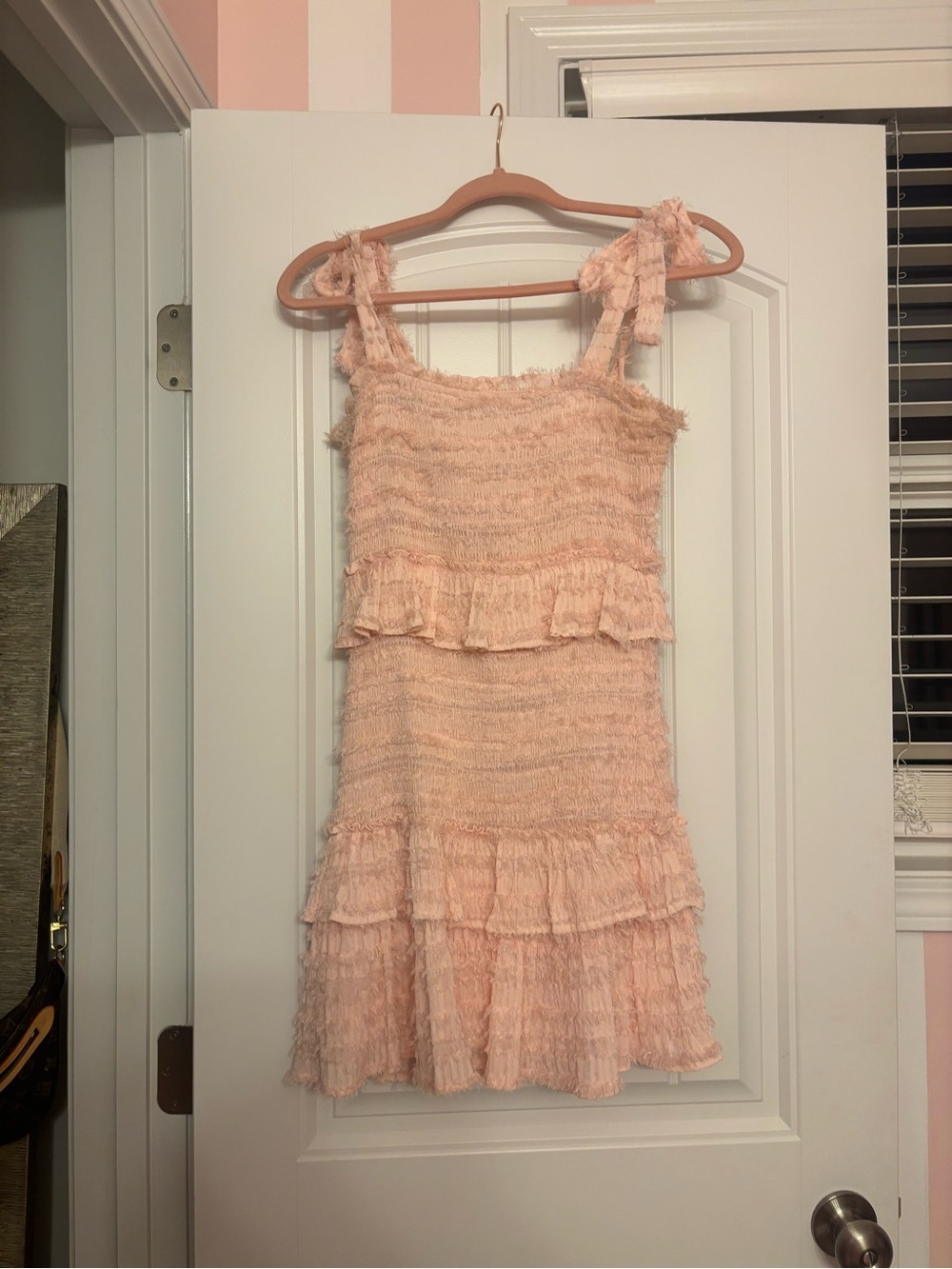 Women's Pink Ruffle Mini Dress - Casual Summer Style